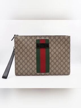 CG72 💗 Gucci GG Supreme Sherry Line Clutch Bag